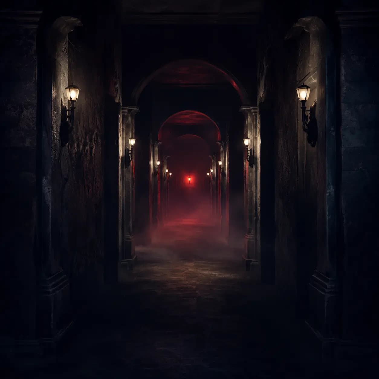 Yeraltı Korku Evi'nin karanlık koridor atmosferi